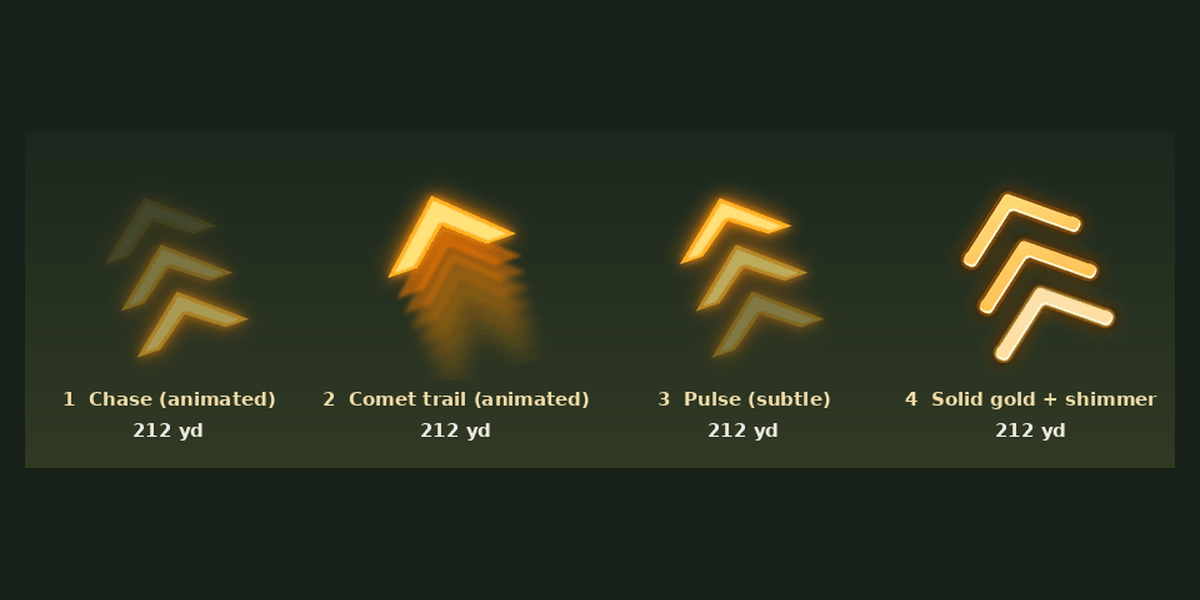 The waypoint arrow and distance readout pointing to the next objective.